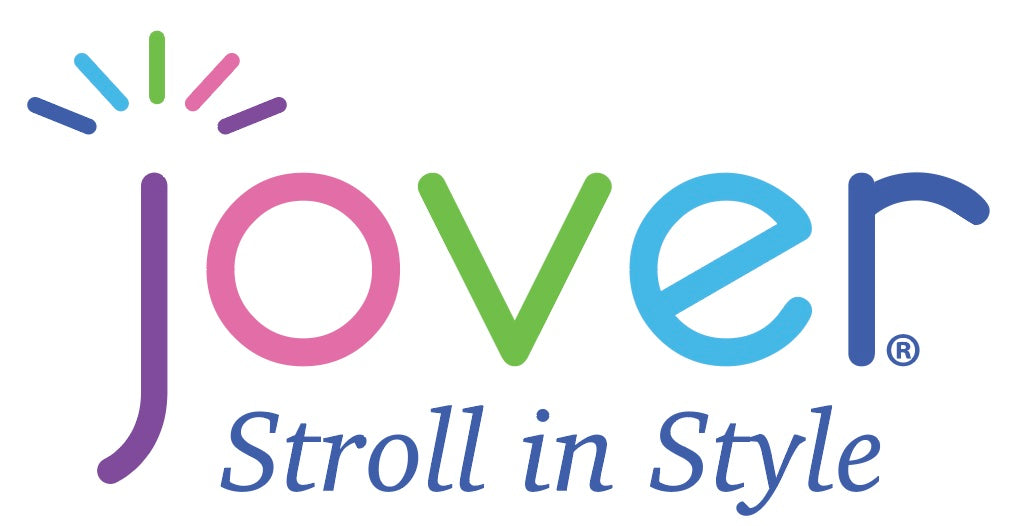 Colorful Jover logo with tagline, stroll in style.