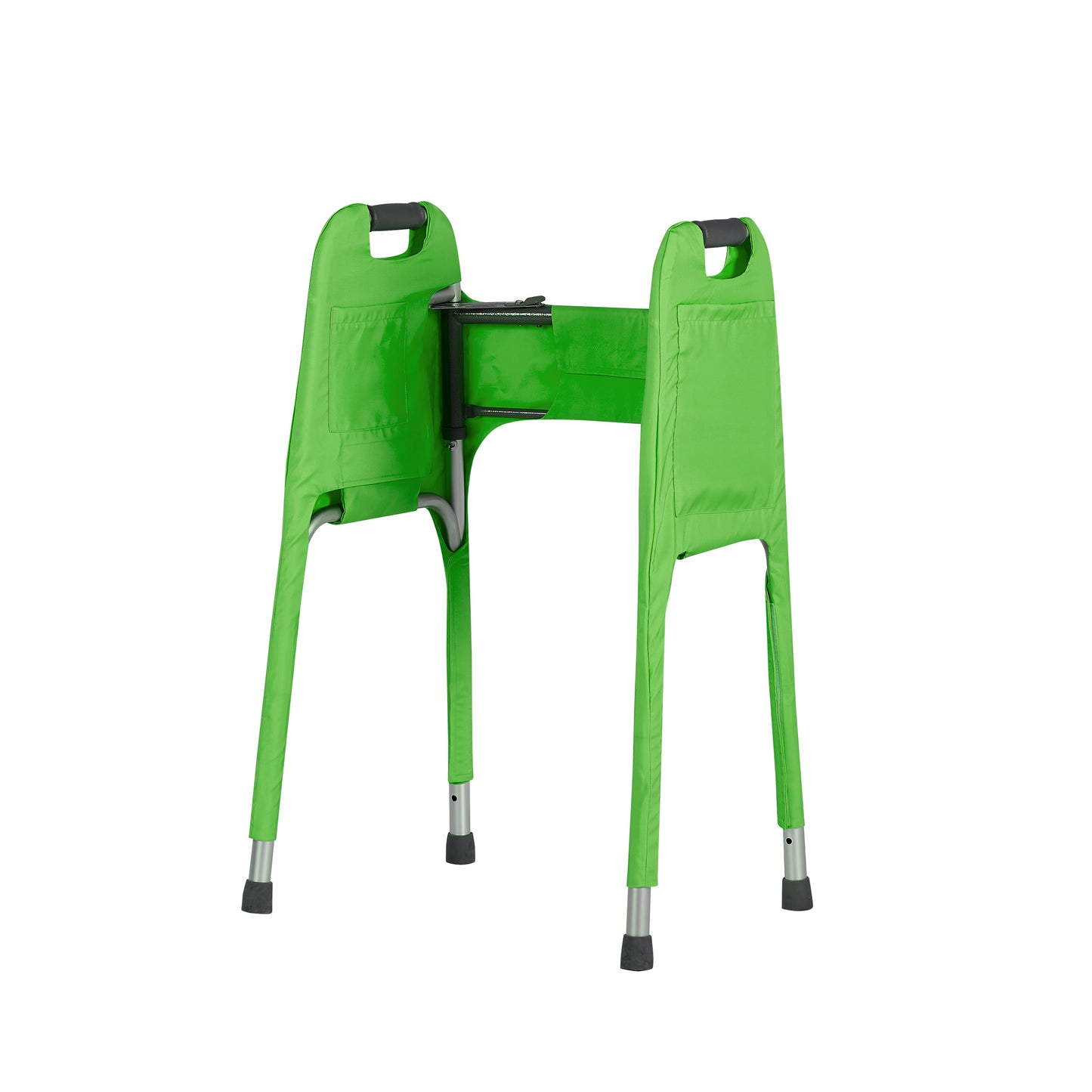Inside left view of the Jover Walker Cover in Spring Meadow, a fresh green solid, highlighting one of the smaller inside pockets. The Jover Walker Cover is the ultimate walker accessory, combining both practicality and personality.