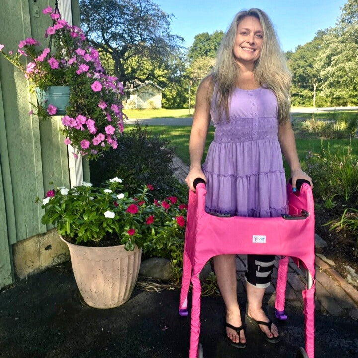 Jover Walker Cover – Tickled Pink | Bright Solid Pink with Pockets & Matching Storage Bag