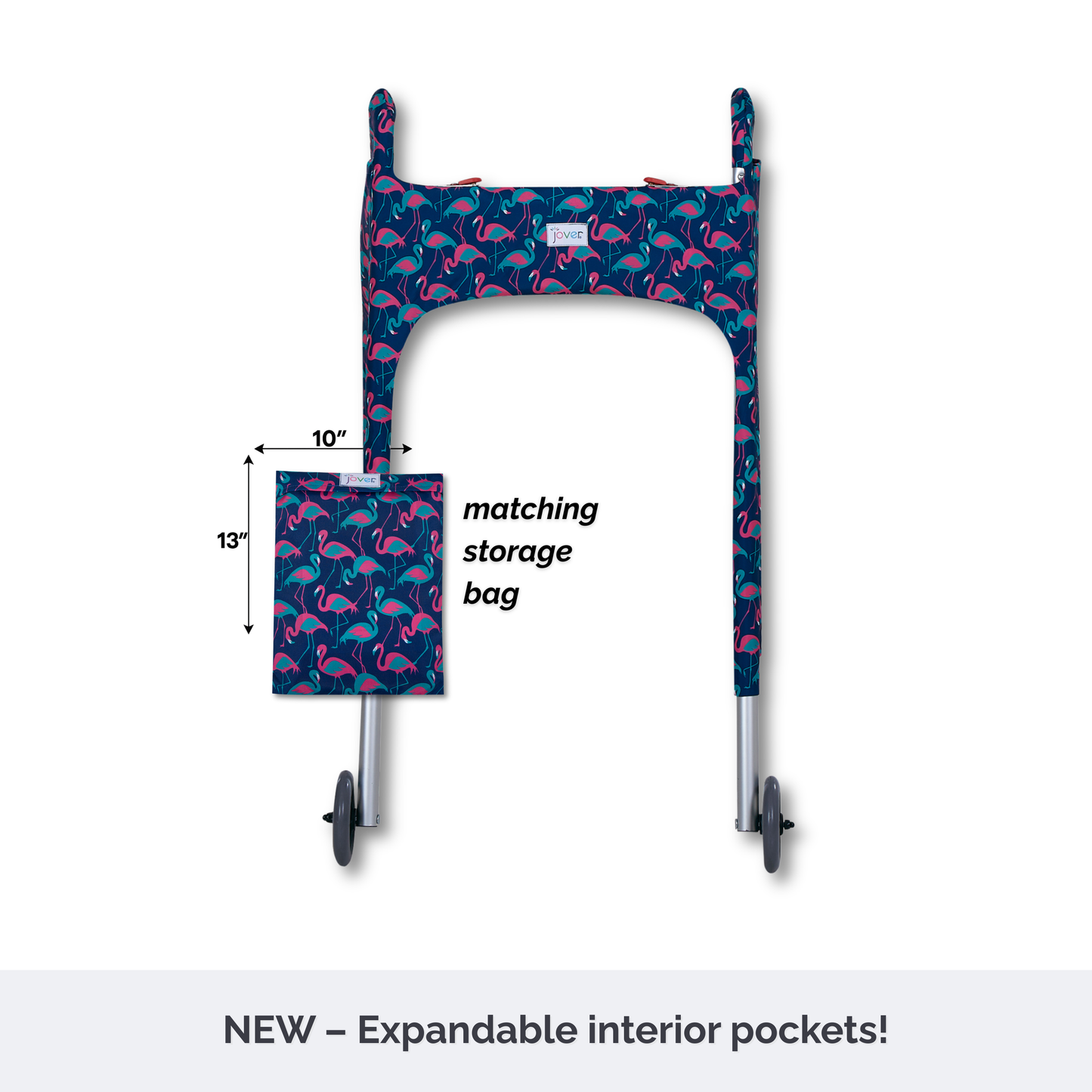 Jover Walker Cover - Flamingle | Flamingo Pattern with Pockets & Matching Storage Bag