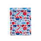 Matching carry/storage bag for red, white, and blue cookout-themed print walker cover with pockets on a white background.