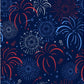 Fabric swatch detail of the Jover Walker Cover in a patriotic fireworks pattern. Equipped with four pockets, it's the only walker accessory you need for convenient and stylish travel.