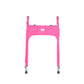 Vibrant pink walker cover for standard folding medical walker provides style and function. Cover is tailored to fit the walker,  has four pockets and secure fit with adjustable hook-and-loop closures. Front view of walker cover featuring Jover logo shown.