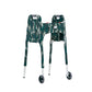 The Jover Walker Cover in Woodland Camouflage pattern, featuring shades of green and gray with black. The walker cover walker accessory is on a front wheeled walker. The view from the right side, highlighting the large right side pocket.