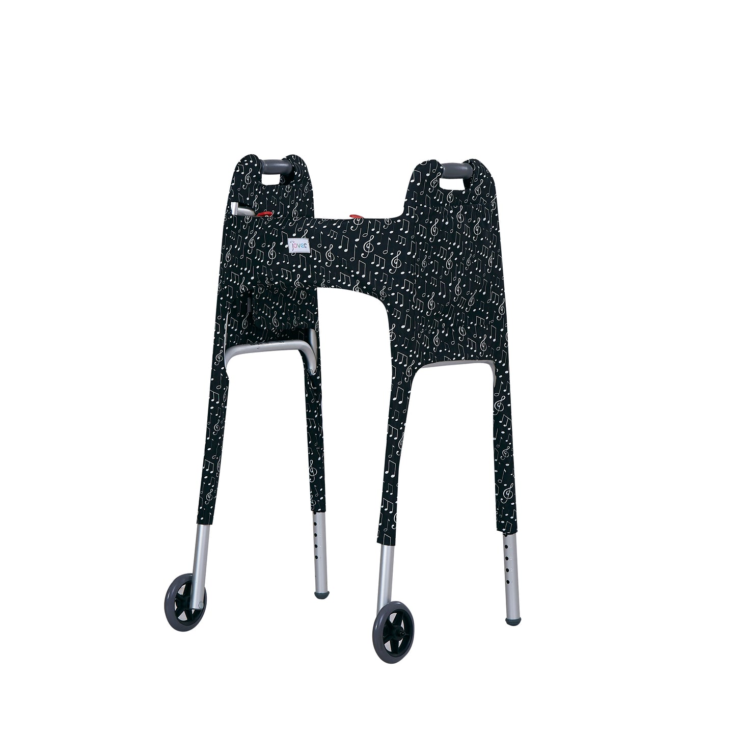 Jover Walker Cover - Noteworthy | Black & White Music Note Pattern with Pockets & Matching Storage Bag