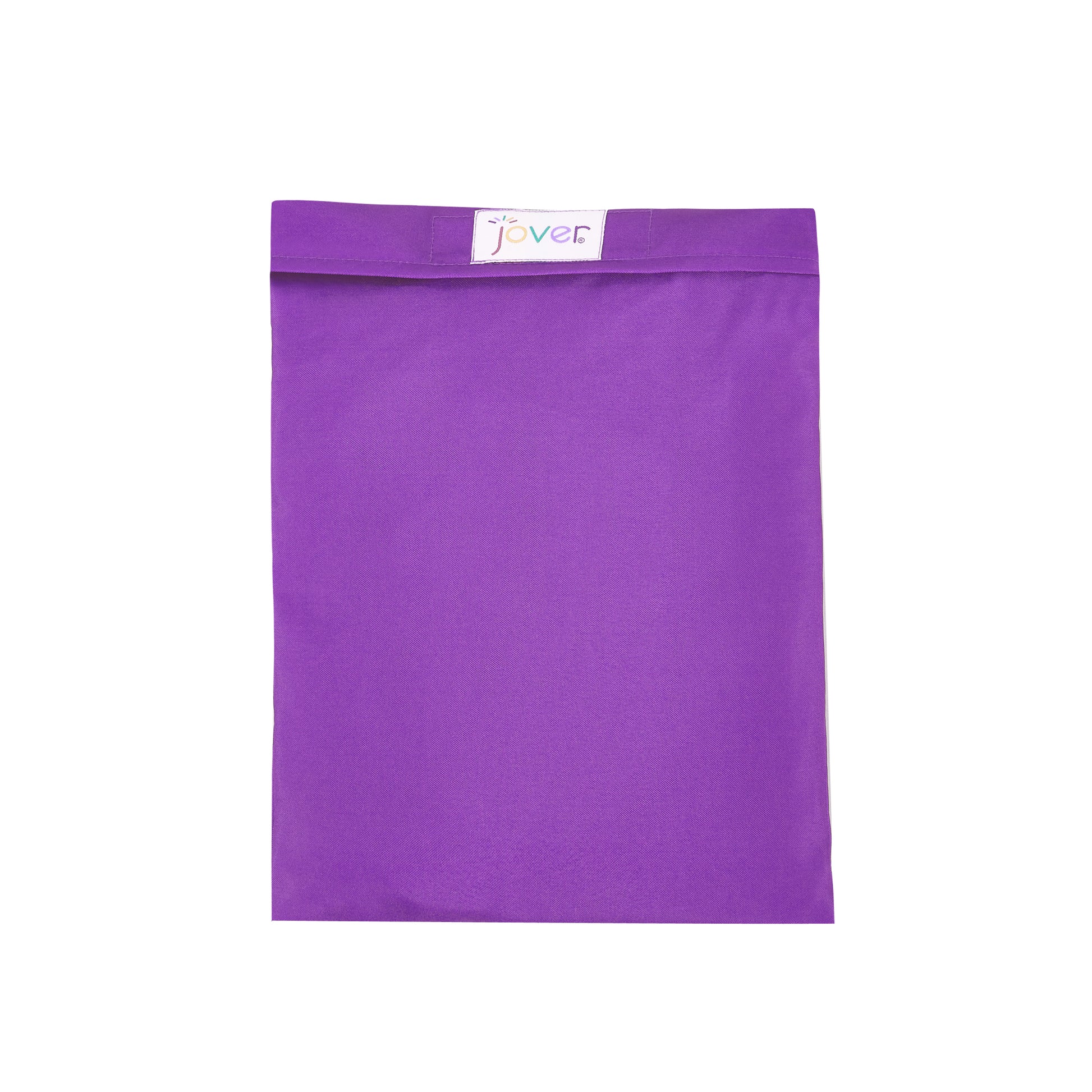 Matching carry/storage bag for purple walker cover with pockets on a white background.