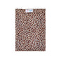 Matching carry/storage bag for leopard-print walker cover with pockets on a white background.